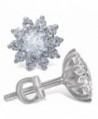 Stud Earrings Sterling CZ Round Hypoallergenic - CI187R7O3CK