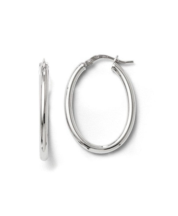 2.5mm Polished Oval Hoop Earrings in Sterling Silver- 27mm (1 1/16 in) - CY11PKE075L