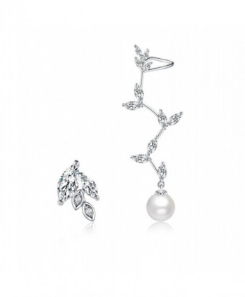 Mevecco Crawler Climber Earrings Pin Pearls2 SL - Pearls2-Silver - CW186L44IOZ