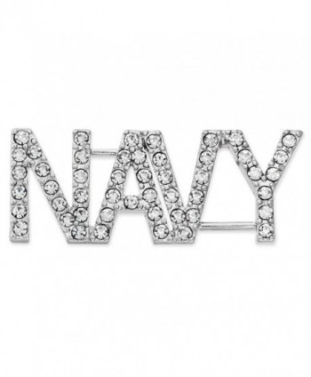 PinMart's Rhinestone USA Military NAVY Patriotic Jewelry Brooch Style Pin 1-3/4" - CZ119PEOH6R