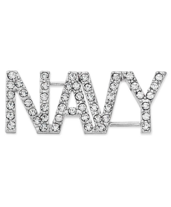 PinMart's Rhinestone USA Military NAVY Patriotic Jewelry Brooch Style Pin 1-3/4" - CZ119PEOH6R