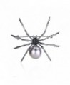 Mytys Jewelry Womens Spider Pin Brooch Drop Pendant for Women Gun Color Plated - C6187HZA2IE