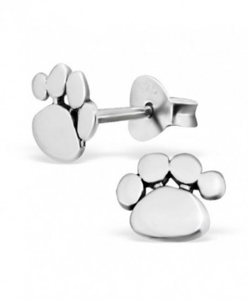 925 Sterling Silver Paw Print Stud Earrings 21170 - CU12D0691XT