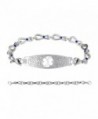 Divoti Custom Engraved Beautiful Olive 316L Medical Alert Bracelet- Infinity Sapphire Crystal Chain-White - CY188KZA7G5