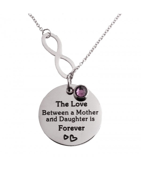 R.H. Jewelry Stainless Steel Pendant Purple Acrylic Charm Mother and Daughter Infinity Love Necklac - CN11LBXD3ZV