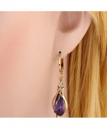 YAZILIND Elegant Teardrop Zirconia Earrings in Women's Drop & Dangle Earrings