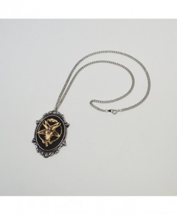 Antiqued Satanic Baphomet Pendant Necklace