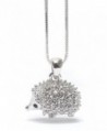 Lola Bella Gifts Crystal Hedgehog Necklace with Gift Box - CA12K9F9VEN