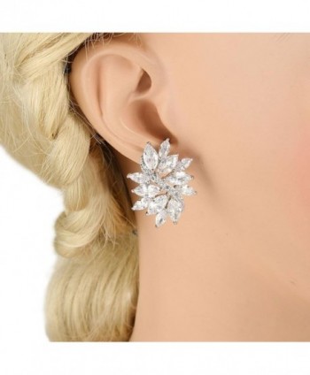 EVER FAITH Zirconia Earrings Silver Tone