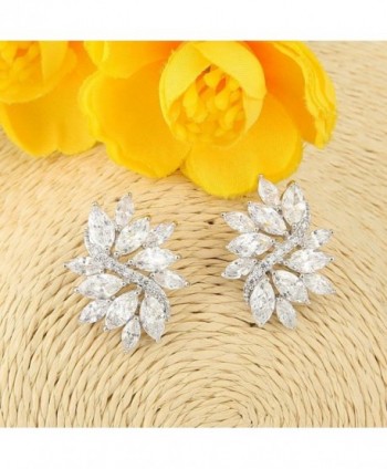 EVER FAITH Zirconia Earrings Silver Tone in Women's Stud Earrings