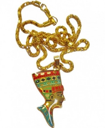 Handmade Egyptian Nefertiti Jewelry Necklace Pendant Enameled Pharaoh Egypt 102 - CL11S46ZCF7