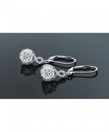 Womens Zirconia Infinity Earrings Silver