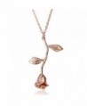Gmai Vintage Rose Flower Pendant Necklace Lovers Birthday Friendship Jewelry Gift - Rose Gold - C6187Q05AR9