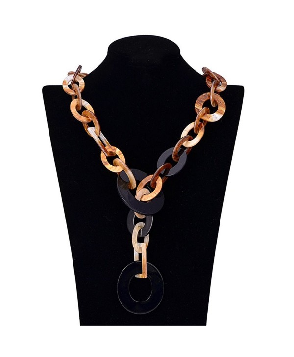 Yozone Jewelry Pendant Knit Chain Choker Chunky Statement Bib Necklace - Black - CL12IFEMOEJ