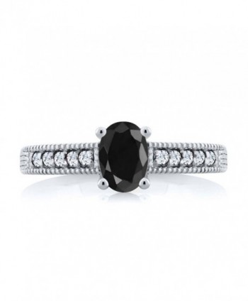 Black Sapphire Sterling Silver Engagement