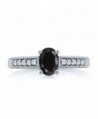 Black Sapphire Sterling Silver Engagement