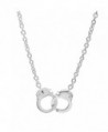 Spinningdaisy High Gloss Finish Silver Plated Handcuff Pendant Necklace - CV118665LBP