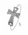 SENFAI Zebra-stripe Cross Bracelet Antique Silver Bangle For Women - CT12N18AVKR