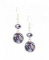 Bleek2Sheek Mulit-color Mosaic Marble and Crystal Dangle Earrings - C311P644EG3