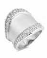 White CZ Wide Bali High Polish Ring .925 Sterling Silver Large Band Sizes 6-9 - CJ185CTSQR5