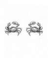 Small Sterling Silver Crab Stud Earrings - CI11DYX4P1H