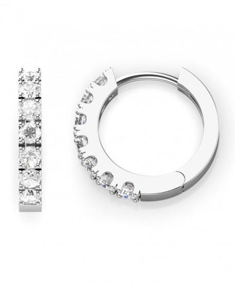 925 Sterling Silver Round CZ Cubic Zirconia Huggie Hoop Earrings - C5127OKS47V