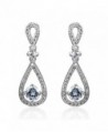 Black Friday Deals 24K Fashion Rose Gold Plated Zirconia Bridal Wedding Drop Heart Shape Earrings - CH182XWC46E