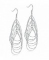 Sterling Silver Circle Link Women Jewelry Drop Dangle Earrings 2" - CR1857ORNCM