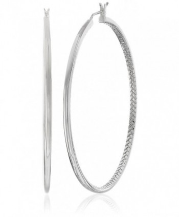 Cole Haan "Metal Basic" Basket Weave Hoop Earrings - Silver Tone - CA127JAWFMF