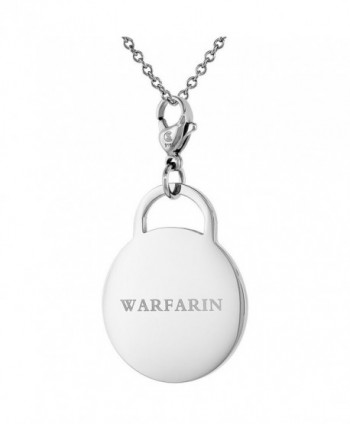Stainless Steel Medical Alert ID Tag with Lobster Clasp Round Shape 7/8 inch - C512H59IHV9