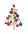 VK Accessories Christmas Tree Brooch Crystal Rhinestone Inlaid Ornament Shining Crystal Brooch Pin - red - CR12MZ5OU8E