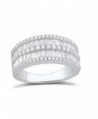 Sterling Silver Simulated Diamond Baguette Cut Statement Ring (Size 4 - 9) - CZ12CLV2N89