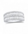 Sterling Simulated Diamond Baguette Statement in Women's Statement Rings