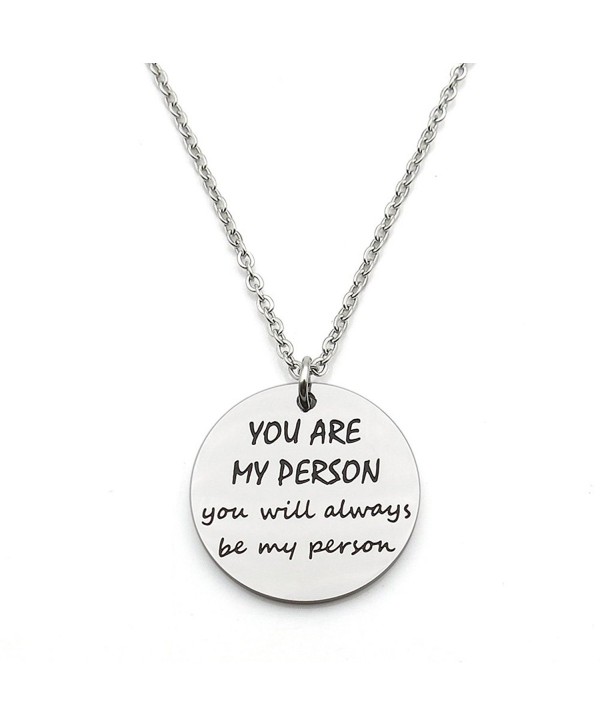 You Are My Person You Will Always Be My Person Best Friends Gift Stainless Steel Pendant Necklace - CG1882ENOCI