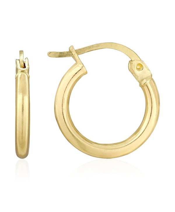 14k Yellow Gold 2mm Thick High Polished Plain Hoop Earrings - CO180RX9WGM