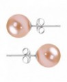 Freshwater Cultured Pearl Earrings Stud AAA 6-9mm Pink Cultured Pearls Earring Gold Plated Settings - CX12F7836J3