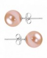 Freshwater Cultured Pearl Earrings Stud AAA 6-9mm Pink Cultured Pearls Earring Gold Plated Settings - CX12F7836J3