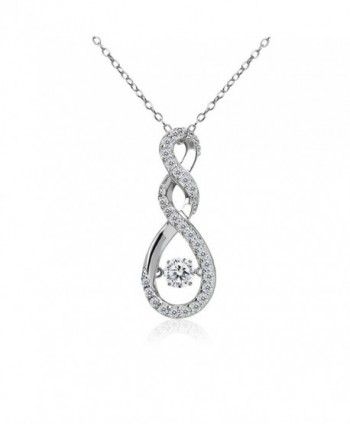 Sterling Silver Dancing Infinity Twist Necklace Made with Swarovski Zirconia - CE187UC9E6O