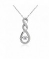 Sterling Silver Dancing Infinity Twist Necklace Made with Swarovski Zirconia - CE187UC9E6O
