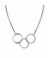 925 Sterling Silver Interlocking Infinite Endless Open Rings Geo Circles Statement Necklace- 17-19" - CO17Z2DRG75