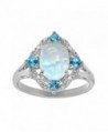 1 1/6 ct Created Opal and Natural Swiss Blue Topaz Ring with Diamonds in Sterling Silver - CQ11Y9NAGCH