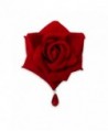 RareLove Gothic Prom Black Rose Flower Rhinestone Brooch Pin and Hair Clips - Red - C8187SSGUN3