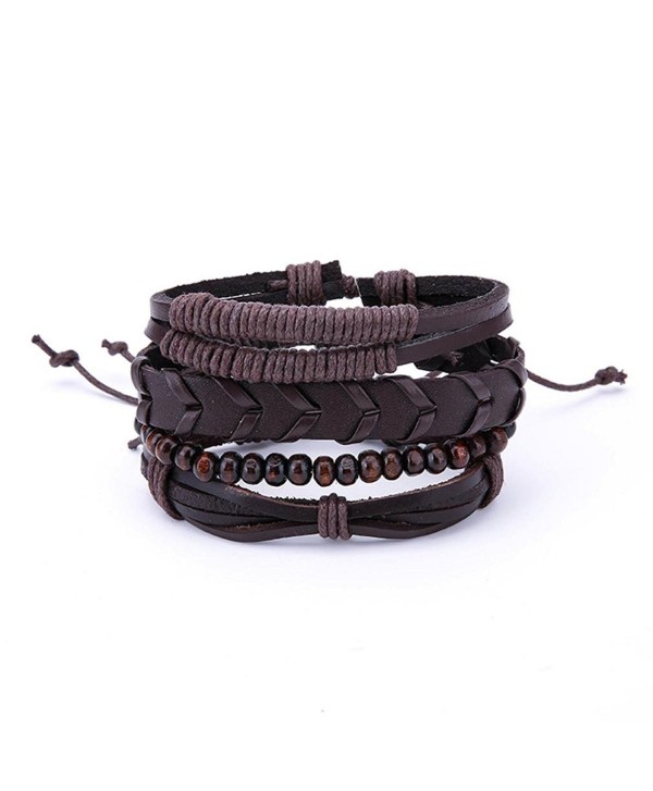 Susenstone Women Multilayer Bracelet-Handmade Bangle Leather Bracelets - I - CK188ZGN6DD