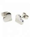 Pair Stainless Steel Heart Post Stud Earrings - CB11CHSWIVT