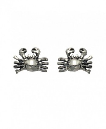 Tiny Sterling Silver Crab Stud Earrings - CO11DTKR2VZ