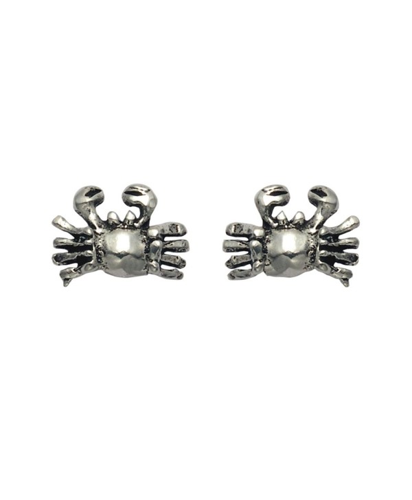 Tiny Sterling Silver Crab Stud Earrings - CO11DTKR2VZ