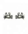 Tiny Sterling Silver Crab Stud Earrings - CO11DTKR2VZ
