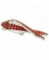 PinMart's Red Rhinestone Crystal Awareness Ribbon Brooch Lapel Pin - CV11NOORGWB