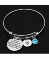 Stainless Adjustable Birthstone Bracelets Aquamarine in Women's Cuff Bracelets