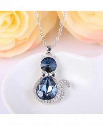 EleQueen Silver tone Necklace Teardrop Swarovski